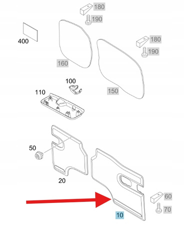 OKŁADZINA DRZWI TYLNYCH LEWA MERCEDES CITAN W415 OE A4157402500