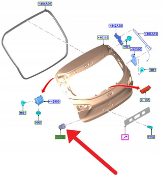ODBÓJ KLAPY FORD TRANSIT FOCUS 2018- OE 2220353 _ JX7B-A40452-AB