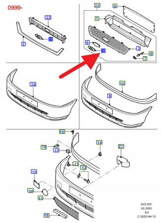 EMBLEMAT Z LOGO PRZÓD FORD FIESTA KA 1998- 2008 OE 1078445 _ 98KB-425A52-AB