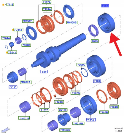 KOŁO ZĘBATE 2 BIEG MT82 2.3 EB FORD MUSTANG 15- OE 2018538 _ FR33-7M162-AA