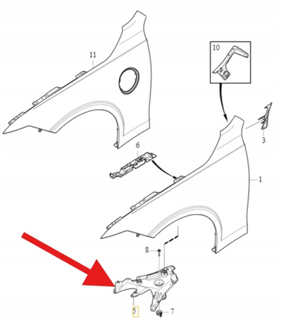 MOCOWANIE BŁOTNIKA LEWY PRZÓD VOLVO S90 V90 2017- OE 31378984