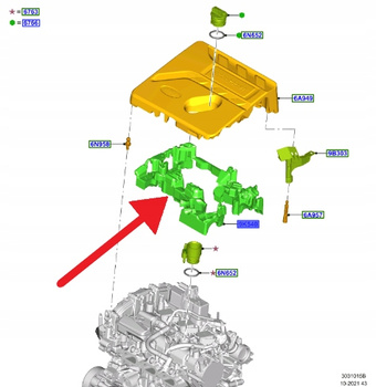IZOLACJA SILNIKA 1.5 EB FORD FIESTA PUMA FOCUS 19- 2611229 _ JX6G-9U550-CA