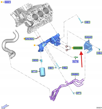 USZCZELKA CHŁODNICY OLEJU 5.0 V8 FORD MUSTANG 2015- 1919722 _ GR3E-6A636-BA