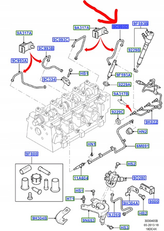 PRZEWÓD WYSOKIEGO CIŚNIENIA FORD FOCUS 1.8L TDCi_1457684_1S4Q-9C993-DD