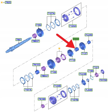 RURKA DYSTANSOWA 3 I 4 BIEGU MUSTANG 2015- 3-OE 2335940 _ FR3V-7117-BA