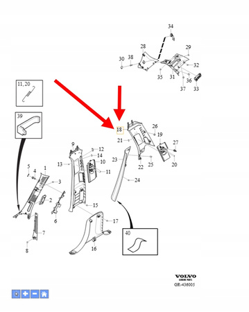 OSŁONA SŁUPKA C PRAWA VOLVO XC90 2016- OEM/OE 31463319