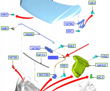 LINKA MASKI LEWA FORD TRANSIT CUSTOM Mk1 2012- 1769934 _ BK21-16C656-AC