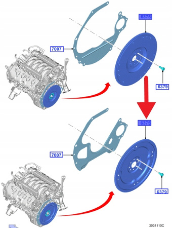 KOŁO ZAMACHOWE 5.0 V8 6R80 FORD MUSTANG 2015- 5054507 _ BL3P-6375-AA
