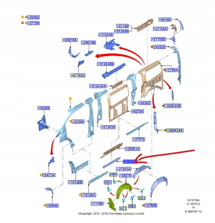 PRÓG NADWOZIA LEWY FORD TOURNEO CUSTOM 2012- OE 1766430 _ BK21-V101D47-AA