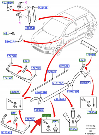 ZESTAW SPINEK PROGU FORD FUSION 2003- 2012 OE 1326849 _ 3N11-200A54-AB