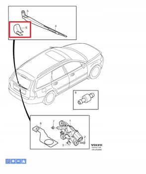 Zaślepka ramienia wycieraczki Volvo V50