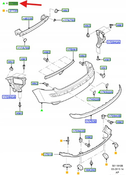 ZDERZAK TYLNY 1336747 _ 4M51-A17906-CAXWAA