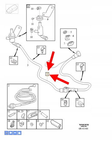 ELEKTRYCZNA NAGRZEWNICA SILNIKA B4 D4 VOLVO XC90 2016- XC60 V90 OE 31454669