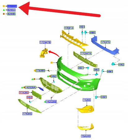 ZDERZAK PRZÓD FORD FOCUS 2022- OE 2693771 _ NX7B-17H772-RBPRAA