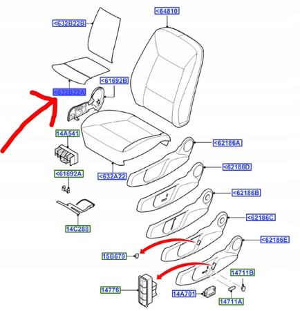 PODUSZKA OGRZEWANIA FOTEL PRZÓD SMAX MONDEO 2007- 1723215 _ AM21-19K323-BA