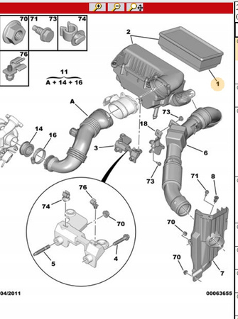 Filtr powietrza 1,6 HDI DV6 Citroen Jumpy III OE 1444TK