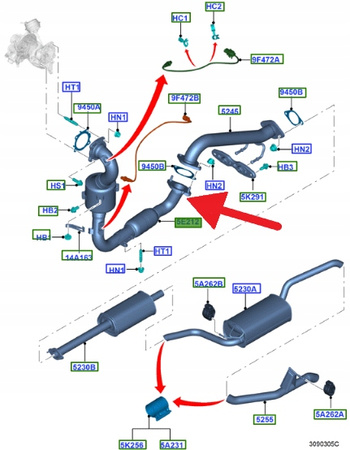 KATALIZATOR 1.0 EB FORD FOCUS C-MAX MONDEO OE 1873837 _ CM51-5E211-CF