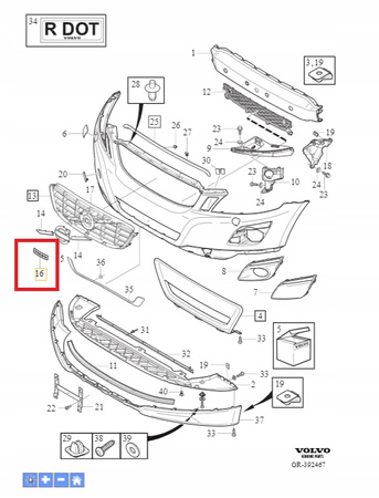 Emblemat Volvo na grill OE 30796427