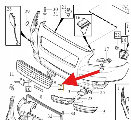 GRILL ATRAPA KRATKA CHŁODNICY ZDERZAKA VOLVO C30 2007- OE 30657194
