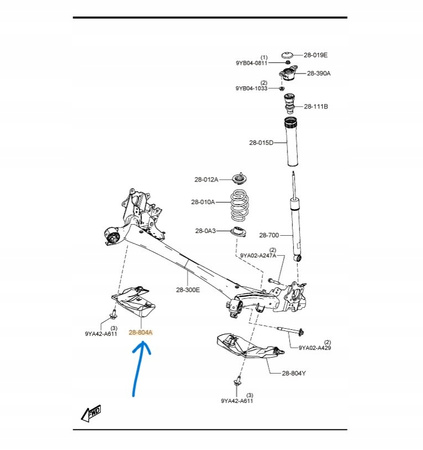 Nakładka prawa belki poprzecznej - Mazda CX-30 DM_DFR528506