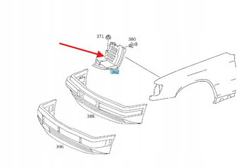 NAROŻNIK NADKOLA LEWY PRZÓD MERCEDES 200 W124 OE A1248840335
