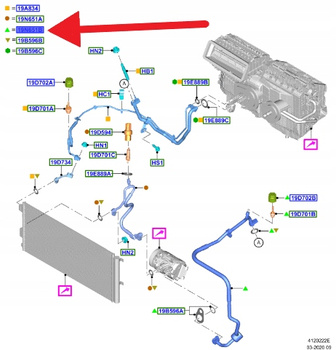 PRZEWÓD KLIMATYZACJI 2.3 ECOBOOST FORD FOCUS 19- 2387601 _ KX61-19N602-AD
