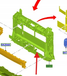 PAS PRZEDNI WZMOCNIENIE CZOŁOWE FORD ECOSPORT 2017- 2355748 _ GN15-8B041-XA