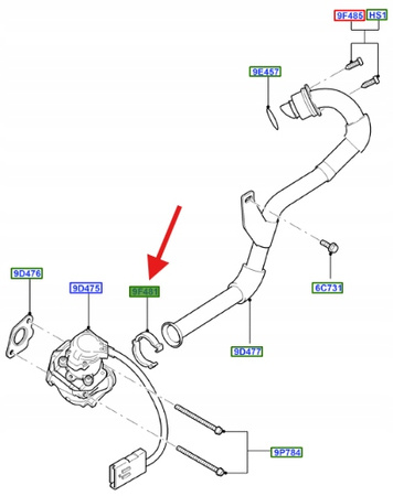 OPASKA ZACISKOWA EGR-U 1624449 _ 7M5Q-9F481-BA