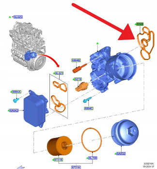 USZCZELKA CHŁODNICY OLEJU 1.5 TDCI PUMA CONNECT 18- 2190417 _ JX6Q-6A728-AA