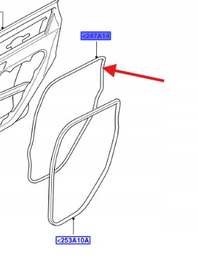 USZCZELKA DRZWI TYLNYCH PRAWYCH FORD FOCUS 2003- 1495866 _ 4M51-A247A14-AG