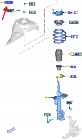 AMORTYZATOR PRZÓD FORD MUSTANG 2015- CABRIOLET OE 2789503 _ FR3C-18045-GF