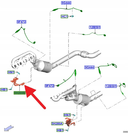 CZUJNIK CIŚNIENIA SPALIN PRAWY 5.0 MUSTANG 17- OE 2706047 _ JR3A-5H209-BK