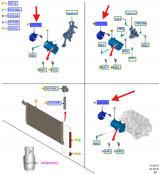 SPRZĘGŁO SPRĘŻARKI KLIMATYZACJI MONDEO MK4 2007- 1706377 _ AV6N-19D649-BB