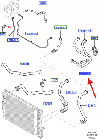 PRZEWÓD UKŁADU CHŁODZENIA 2.0 TDCi MONDEO SMAX 10- 1759718 _ 9G91-8B159-CD