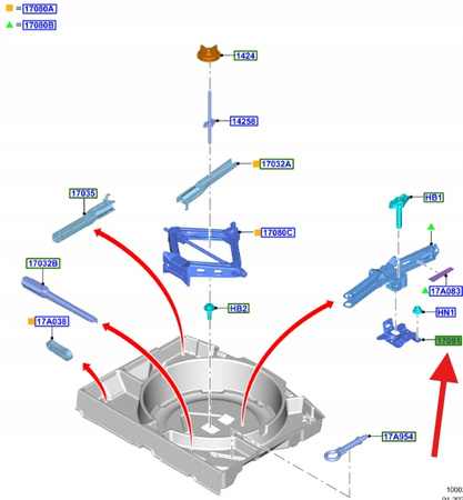 MOCOWANIE LEWARKA BAGAŻNIKA KUGA Mk3 2020- OE 5696588 _ LJ6C-17A056-A2B