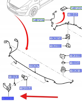 KOSZYK CZUJNIKA PARKOWANIA PRAWY S-MAX 2006-2015 1523769 _ 6M2T-15K872-BC