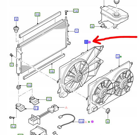 WENTYLATOR CHŁODNICY FORD MONDEO Mk3 2003-2007 _1317304_3S71-8C607-BD