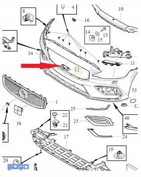 ?lizg zderzaka Volvo S60, V60 (19-) 31663163