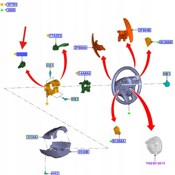 PRZEŁĄCZNIK STEROWANIA KIERUNKOWSKAZÓW RANGER 2076369 _ EG9T-13335-DC3JA6