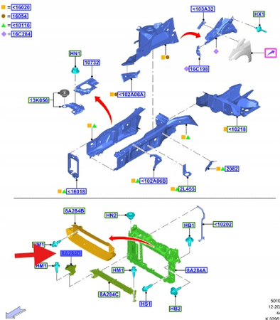 PRAWY UCHWYT KIEROWNICY POWIETRZA COURIER 2018- OE 2611974 _ JT76-8B410-AD