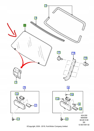 SZYBA CZOŁOWA FORD EVEREST RANGER Mk4 4529620 _ 3M35-J03100-AA