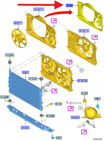 OBUDOWA WENTYLATORA CHŁODNICY 2.2 TRANSIT 2014- OE 1850280 _ BK31-8146-AB