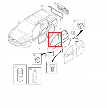 Uszczelka lewych przednich drzwi Volvo XC60