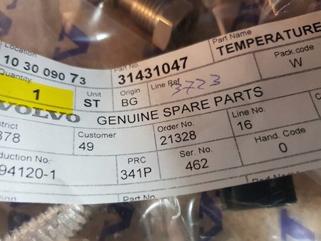 Czujnik temperatury spalin Volvo