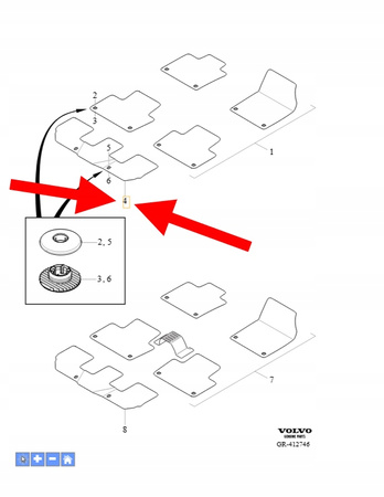 DYWANIK WELUROWY BLONDE TYLNY 3 RZĘDU VOLVO XC90 2016- OEM/OE 32262204
