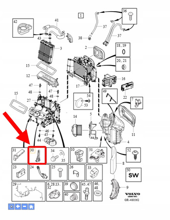 CZUJNIK TEMPERATURY KLIMATYZACJI VOLVO XC90 XC60 V90 S90 OEM/OE 31404461