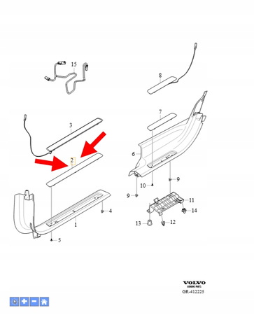 WKŁAD OSŁONY PROGOWEJ PRZÓD VOLVO XC90 2016 OEM/OE 39831845