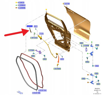 OSŁONA KRAWĘDZI DRZWI PRAWY TYŁ FORD KUGA 2020- 2453030 _ LV4B-S265B16-AA