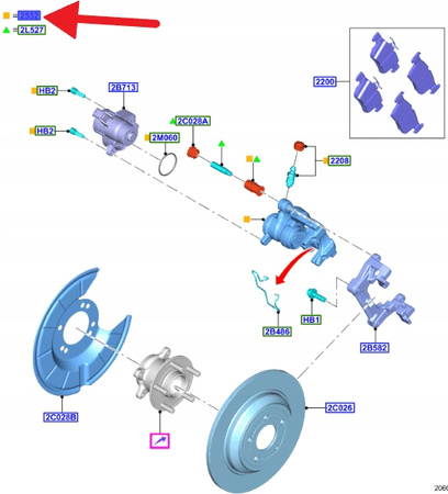 ZACISK HAMULCA LEWY TYŁ FORD FOCUS KUGA 20- OE 2571524 _ KTJX61-2D347-BFC