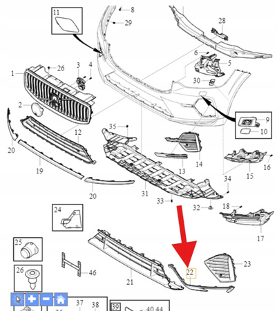 LEWA LISTWA ZAŚLEPKA ZDERZAKA PRZÓD VOLVO XC60 2022- R-DESIGN OE 32227911